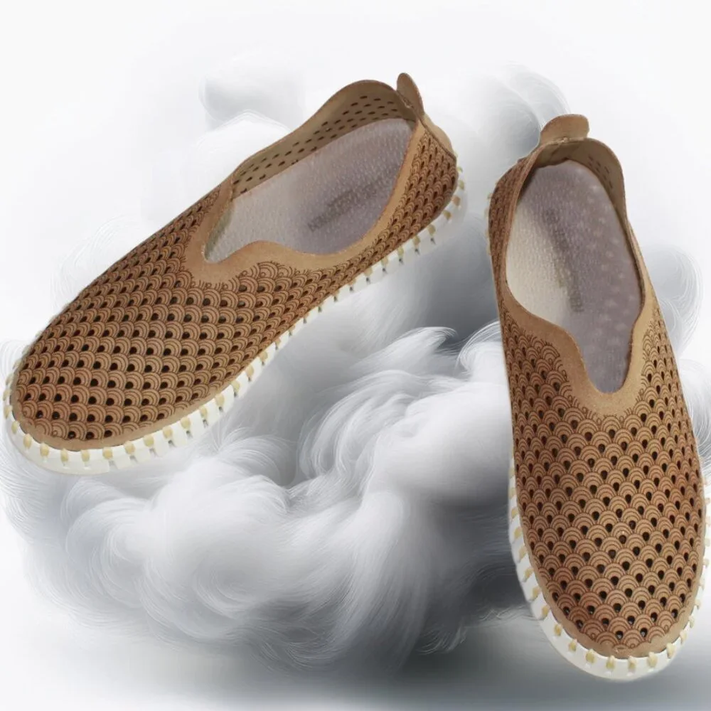 Ilse Jacobsen Hornbaek Latte Laser Cut Tulip Platform Slip-On, SZ 39 (US 8.5-9)
